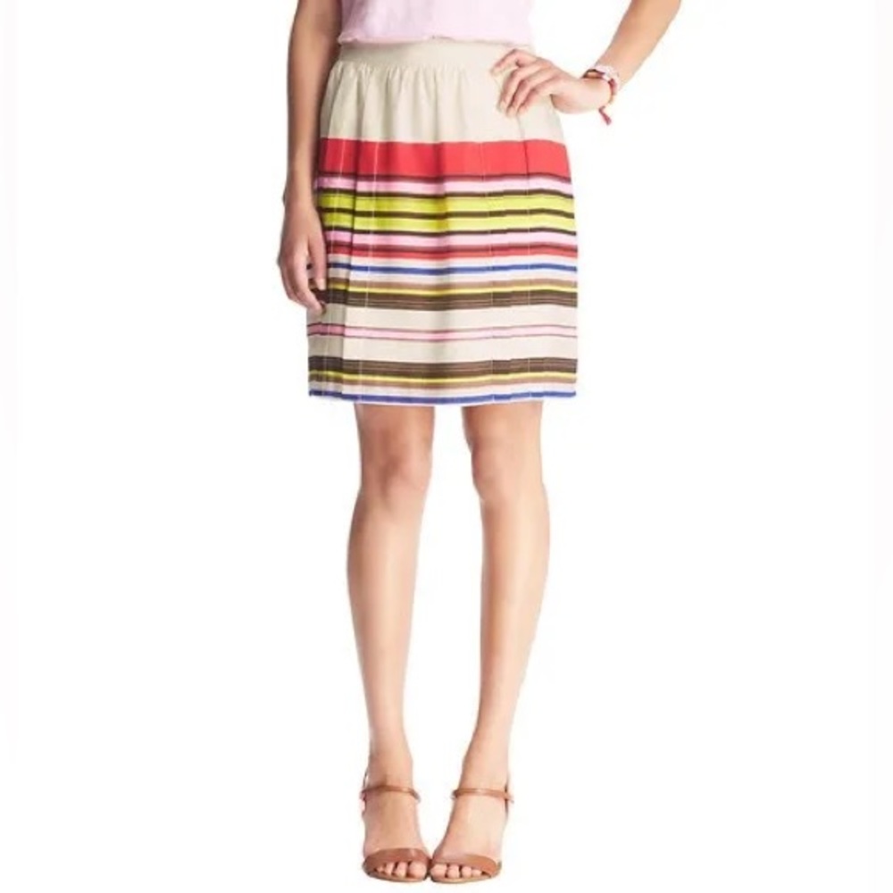 Loft Multi-Colored Striped Skirt